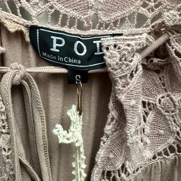 POL Mauve Blush Lagenlook Embroidered Lace Mini Dress - Size Small! 🌸 - Picture 8 of 8